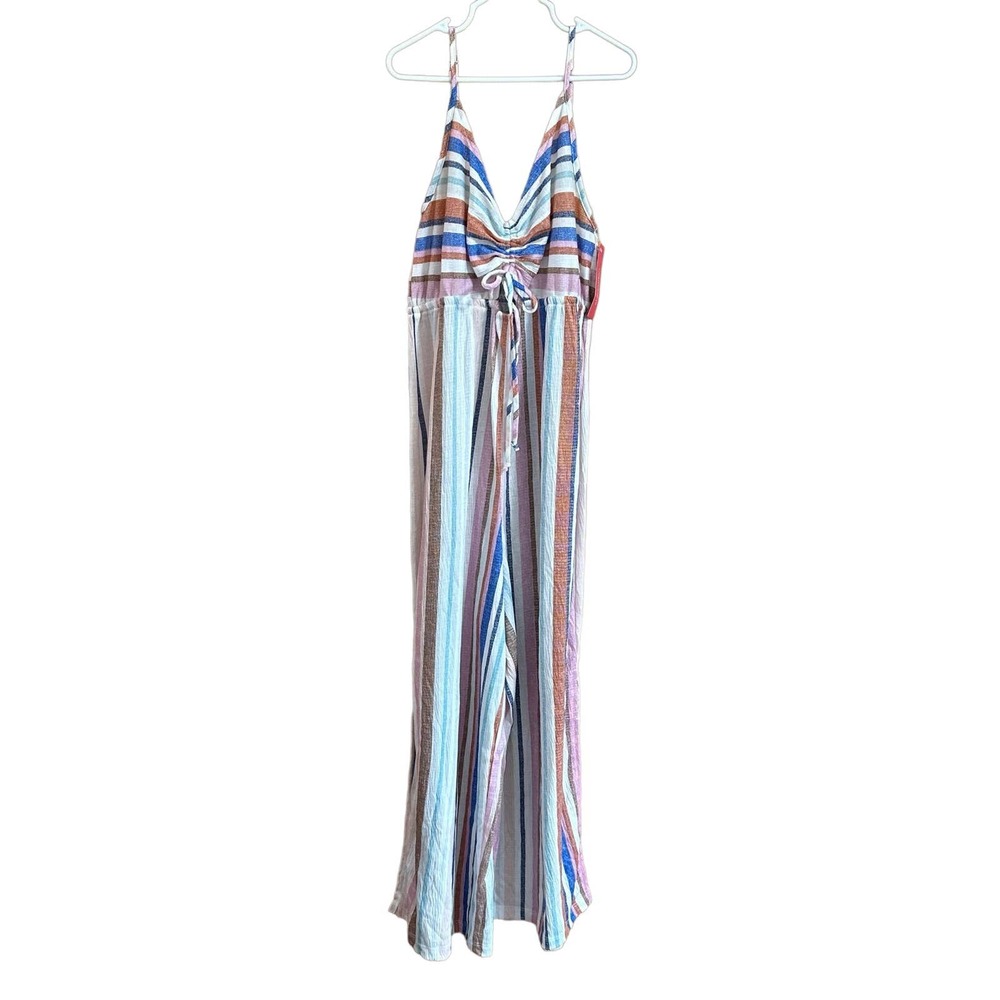 NWT, Xhilaration Sz Small Adjustable Straps Wide Leg Striped Romper, Soft!